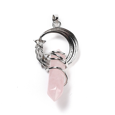 Natural Rose Quartz Pendants G-I0322-03P-04-1