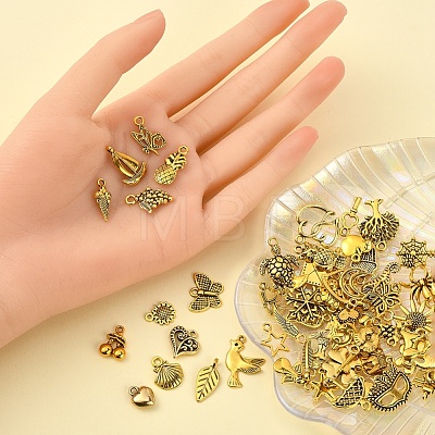 60Pcs 60 Styles Tibetan Style Alloy Charms FIND-YW0001-44-1