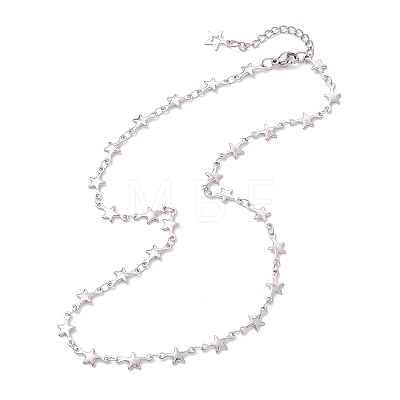 304 Stainless Steel Star Link Chain Necklaces for Women NJEW-JN05652-1