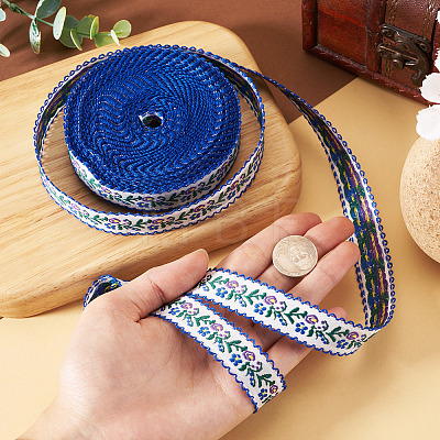 10Yards Polyester Flower Ribbon OCOR-TA0003-63A-1