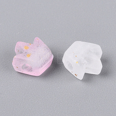Frosted Transparent Acrylic Beads FACR-T009-01I-1
