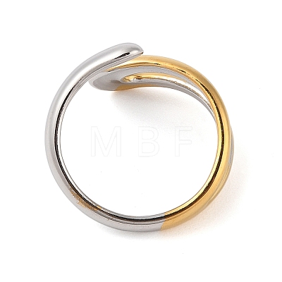 304 Stainless Steel Open Cuff Rings for Women RJEW-Z058-03G-1