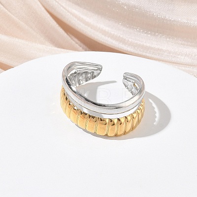 304 Stainless Steel Cuff Open Rings RJEW-Z121-02GP-10-1