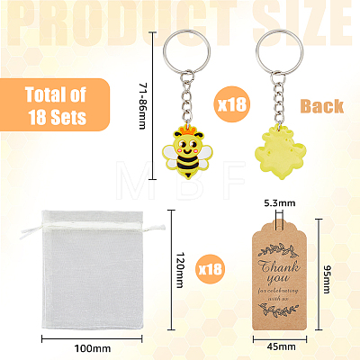 Bees Theme Keychain Favors Set DIY-FH0005-33-1