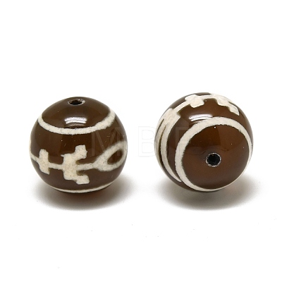 Tibetan Style Da Ren/Human dZi Beads G-Z020-03A-02-1