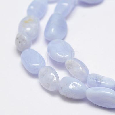 Natural Blue Lace Agate Beads Strands G-F521-27-1