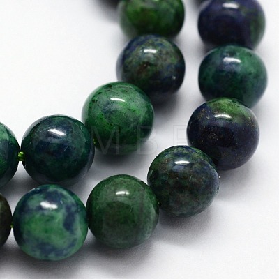 Natural Chrysocolla and Lapis Lazuli Beads Strands X-G-I199-37-8mm-1