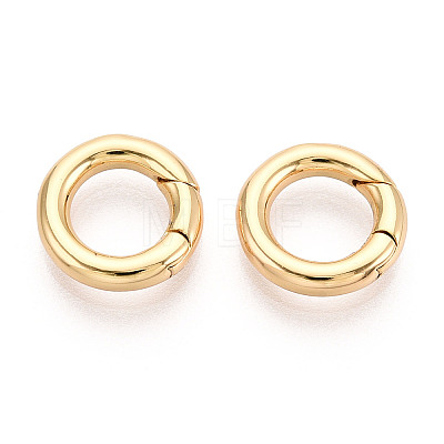 Brass Spring Gate Rings KK-T078-20G-02-1