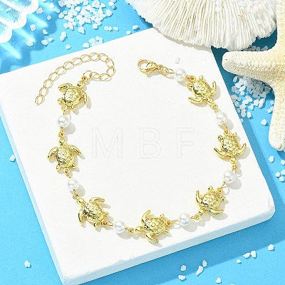 Ocean 304 Stainless Steel Sea Animals Link Chain Anklets for Women AJEW-AN00823-01-1