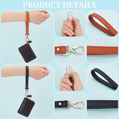 WADORN 2Pcs 2 Colors PU Leather Clutch Bag Wristlet Straps FIND-WR0010-31-1