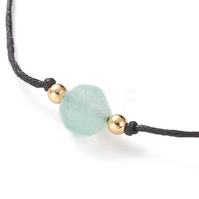 Faceted Natural Dyed Green Aventurine Pendant Necklaces NJEW-JN03230-04-1