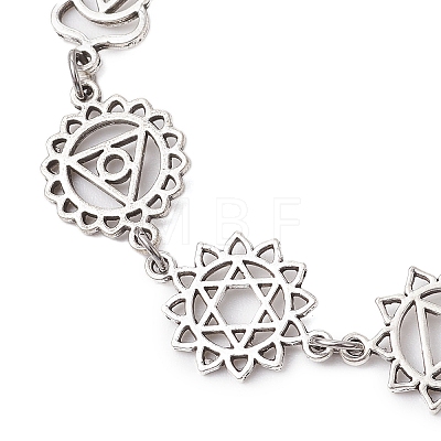 Chakra Theme Alloy Charm Bracelets BJEW-JB11096-1