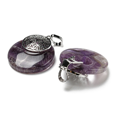 Natural Amethyst Pendants KK-F751-M-A03-1