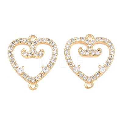 Brass Micro Pave Clear Cubic Zirconia Connector Charms CU-CBA7BFE-03G-G-1