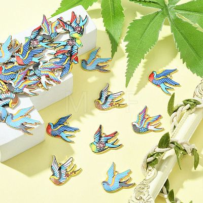 25Pcs 5 Styles Rack Plating Alloy Pendants ENAM-CJ0004-74-1