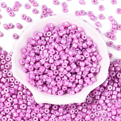 Baking Paint Pearlized Glass Seed Beads SEED-T008-03M-1