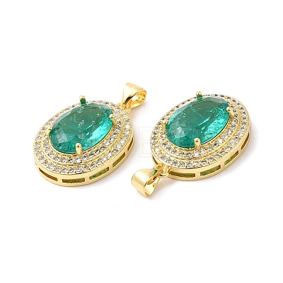 Real 16K Gold Plated Brass Micro Pave Cubic Zirconia Pendants ZIRC-L103-061G-04-1
