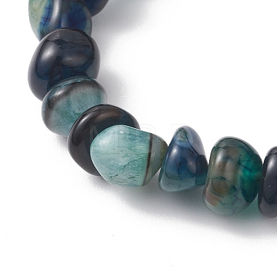Natural Dragon Veins Agate Beaded Stretch Bracelets for Women BJEW-JB13047-01-1