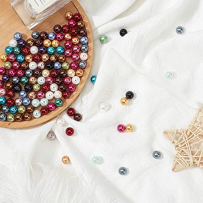 Eco-Friendly Dyed Glass Pearl Round Beads HY-PH0011-02-8mm-1
