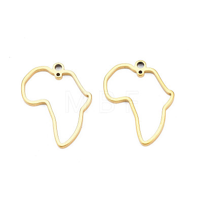 Africa Map 201 Stainless Steel Connector Charms STAS-T063-168G-1