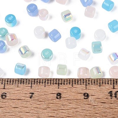 FGB Imitation Jade Colours Glass Seed Beads SEED-Q040-07A-C06-1