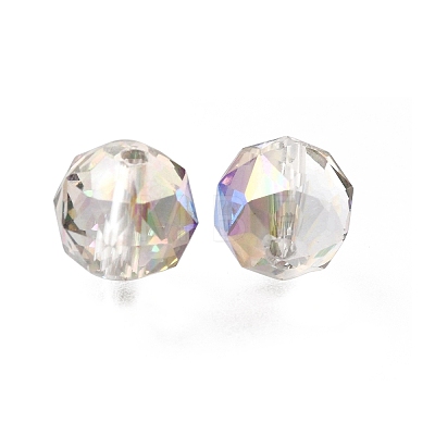 Electroplate Transparent Round Glass Beads GL-CBA6A73-FP03-1