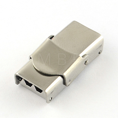 Smooth Surface 201 Stainless Steel Watch Band Clasps X-STAS-R063-86-1