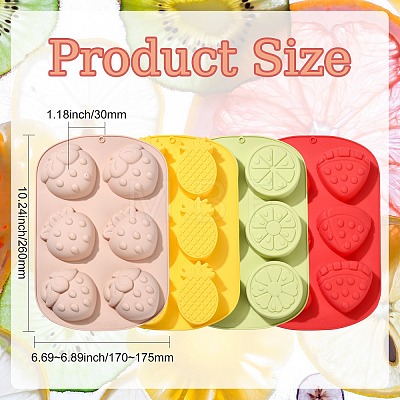 4Pcs 4 Styles Fruit Silicone Molds ST-CJ0043-082-1