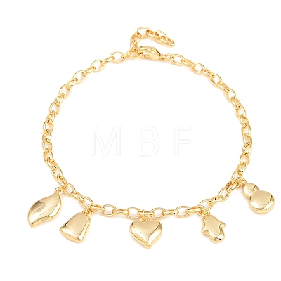 Brass Charm Bracelets BJEW-F545-01B-G-1