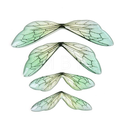 3Pcs Transparent Epoxy Resin Butterfly Wings Cabochons RESI-N045-10-1