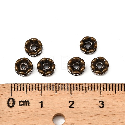 Brass Rhinestone Spacer Beads X-RB-A014-L6mm-01AB-NF-1