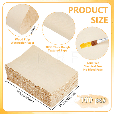 50Pcs Wood Pulp Watercolor Paper DIY-WH0671-347A-1
