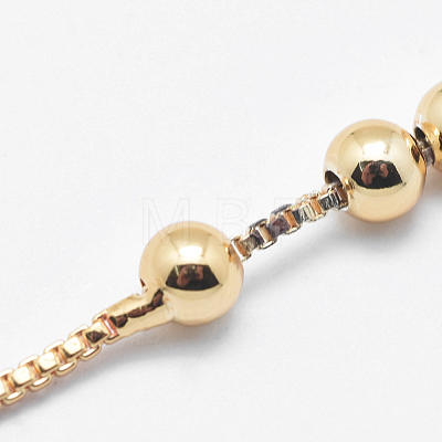 Brass Bead Chain Necklace Making X-NJEW-F151-01G-1