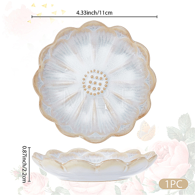 1Pc Porcelain Snack Plate AJEW-SP0006-04C-1