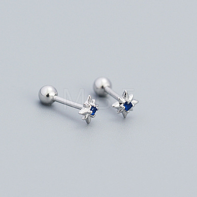 Star 925 Sterling Silver Pave Cubic Zirconia Cartilage Earrings FS-WG250FB-07-1