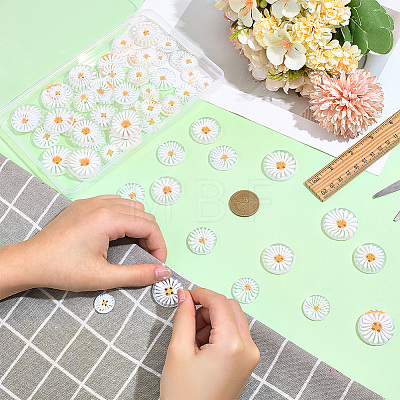 72Pcs 6 Styles Resin Buttons BUTT-PH0001-74-1