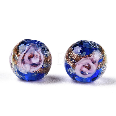 Luminous Handmade Gold Sand Lampwork Beads LAMP-T021-03P-1