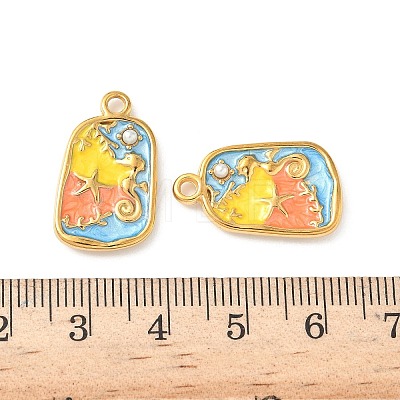 304 Stainless Steel Enamel Sea Horse Pendants STAS-I346-05G-07-1