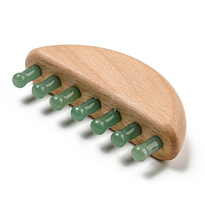 Natural Green Aventurine Scalp Massager AJEW-G058-01C-1