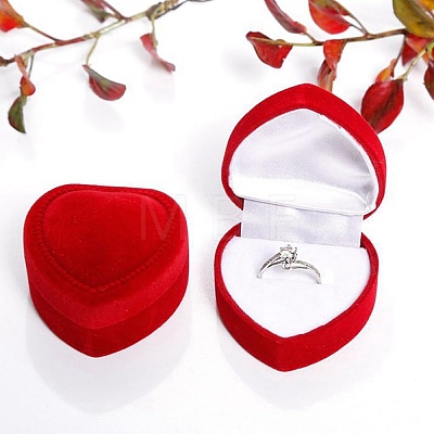 Valentine's Day Velvet Ring Storage Boxes AJEW-CL0004-89B-1