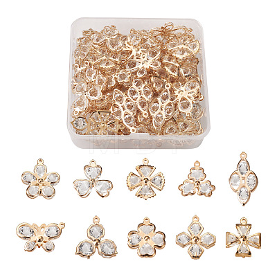 60Pcs 10 Style Alloy Pendants PALLOY-TA0002-29-1