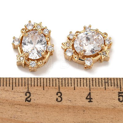 Brass Micro Pave Cubic Zirconia Beads KK-U037-02G-02-1