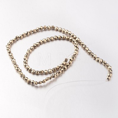 Electroplate Non-magnetic Synthetic Hematite Bead Strands G-F300-34-06-1