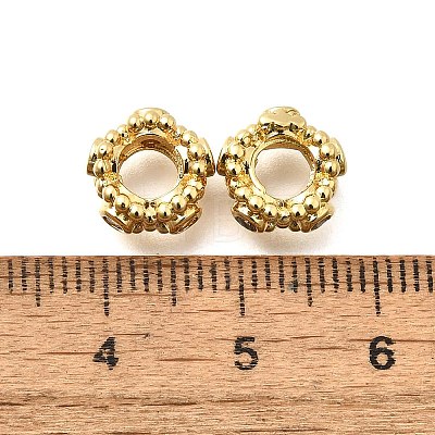 Brass Micro Pave Clear Cubic Zirconia Spacer Beads KK-S508-49G-1