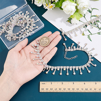 4Pcs Iron Rhinestone Tassel Boot Strap Chains HJEW-PH02568-1