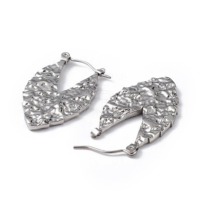 304 Stainless Steel Teardrop Hoop Earrings for Women EJEW-I284-15P-1