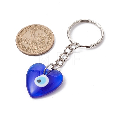 Blue Glass Evil Eye PendantS Keychains KEYC-JKC00730-04-1