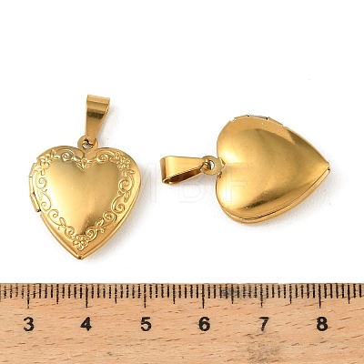 316 Stainless Steel Locket Pendants STAS-O135-06G-1