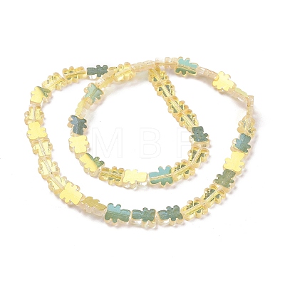 Transparent Electroplate Glass Beads Strands GLAA-F122-05E-1