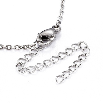 304 Stainless Steel Pendant Necklaces NJEW-Z008-01P-1